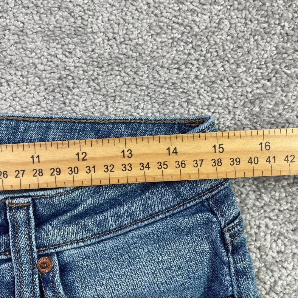 Aeropostale Jeans Women’s 8 Blue Crop Boot Mid-Rise Medium Wash Raw Hem - Picture 6 of 10